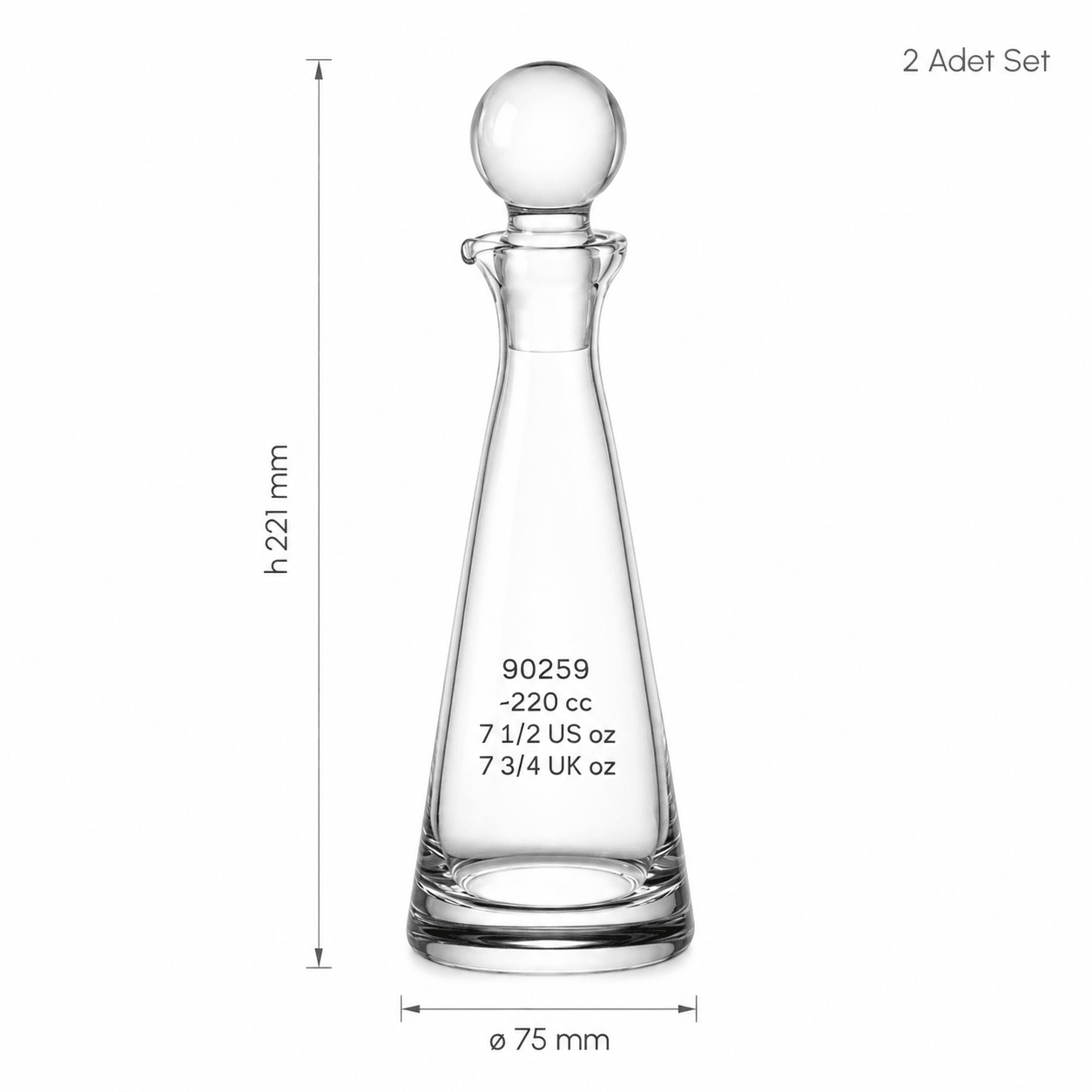 Paşabahçe Nude 90259 Oil & Vinegar Cam Yağlık & Sirkelik Seti – 2 Adet / 220 cc