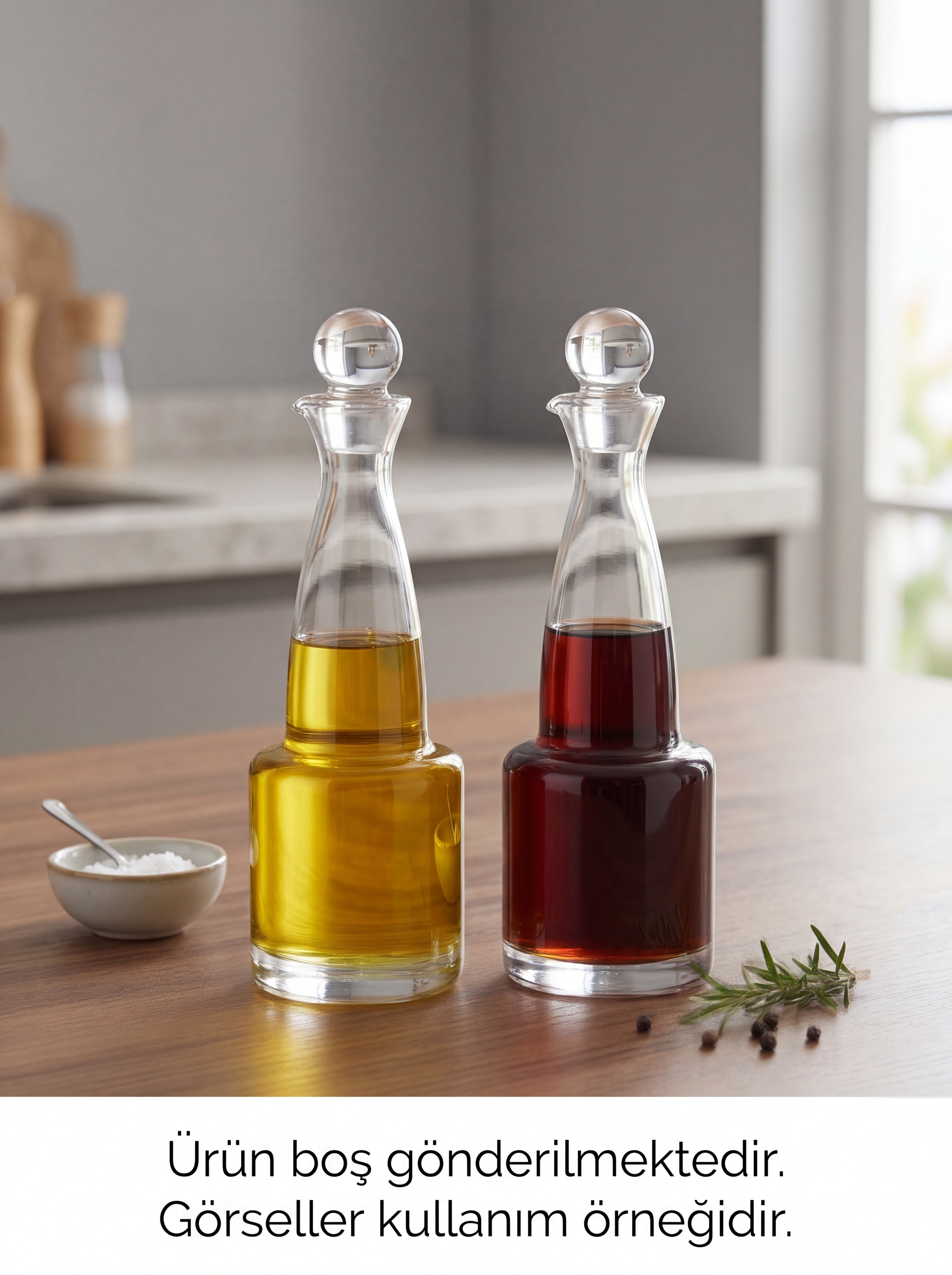 Paşabahçe Nude 92391 Oil & Vinegar Cam Yağlık Sirkelik Şişesi 250 cc